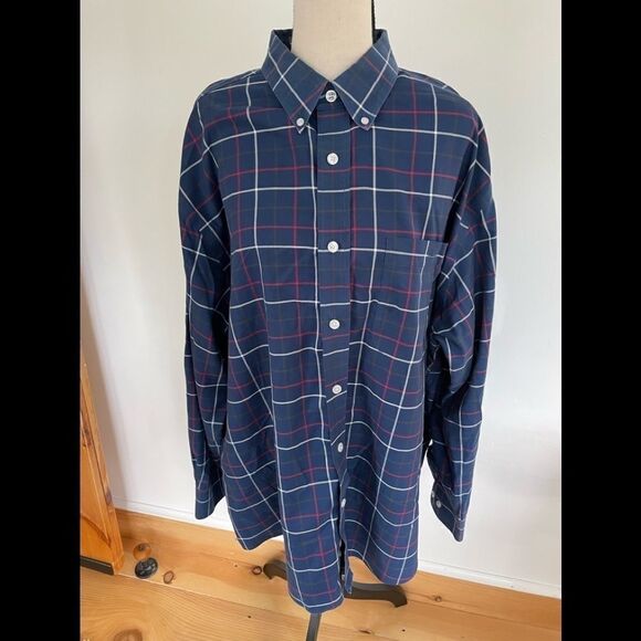 Orvis blue plaid 100% cotton button down shirt, size XL - Picture 1 of 7